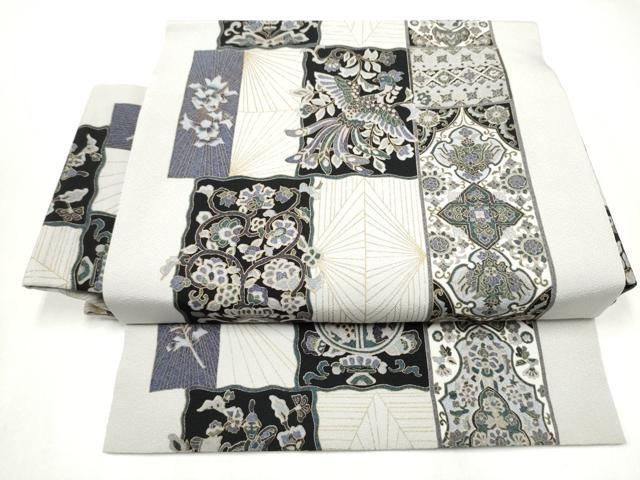 平和屋着物●ワンタッチつけ帯　鳳凰更紗花文　金彩　正絹　逸品　CABL1164hy