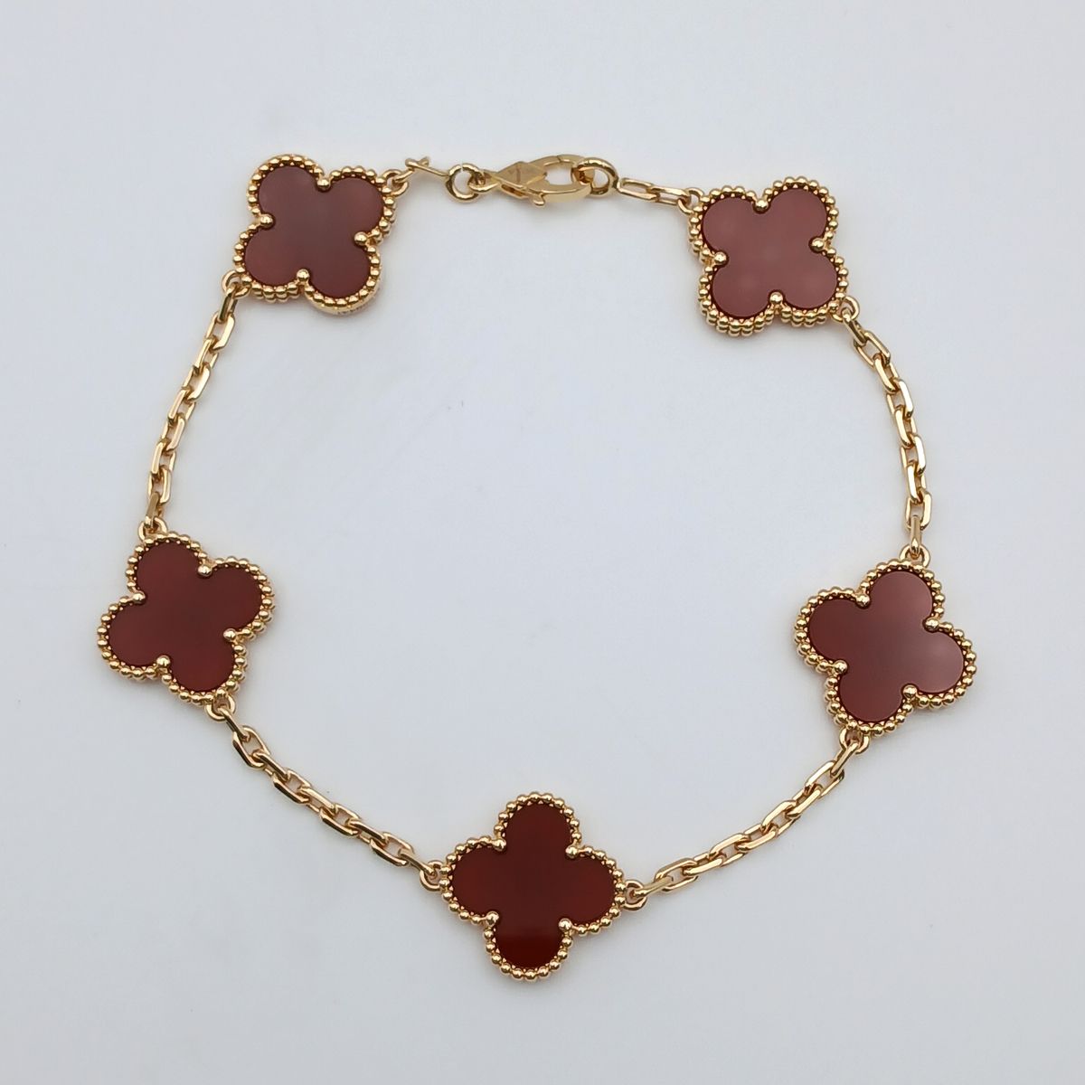Van Cleef & Arpels ヴァンクリーフ＆アーペル ヴィンテージ アルハンブラ ブレスレット 5P カーネリアン 750YG ブレスレット VCARD35500 レディース K18イエローゴールド イエローゴールド 中古 359,100円