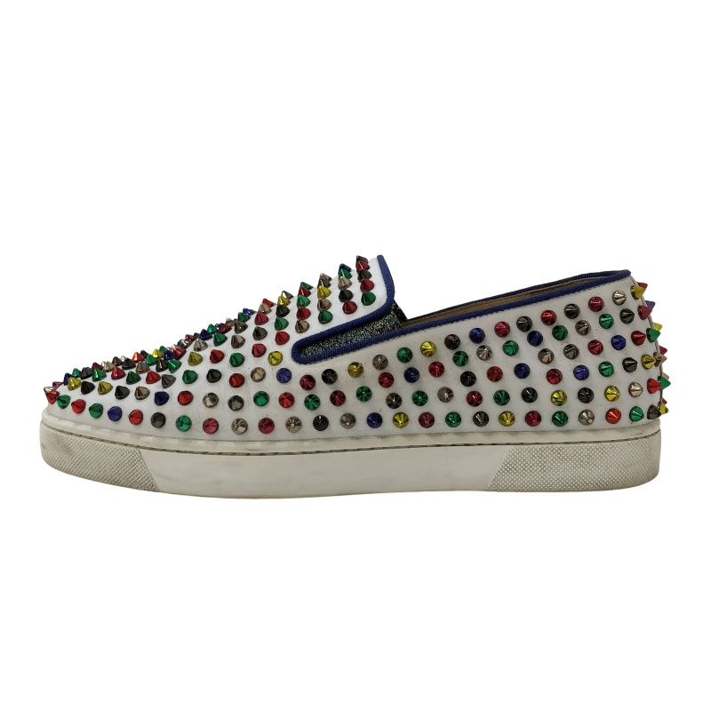 Christian Louboutin メンズ スニーカー 3120490 ローラーボート スパイク スタッズ サイズ43 ホワイト 【中古】 22607R58