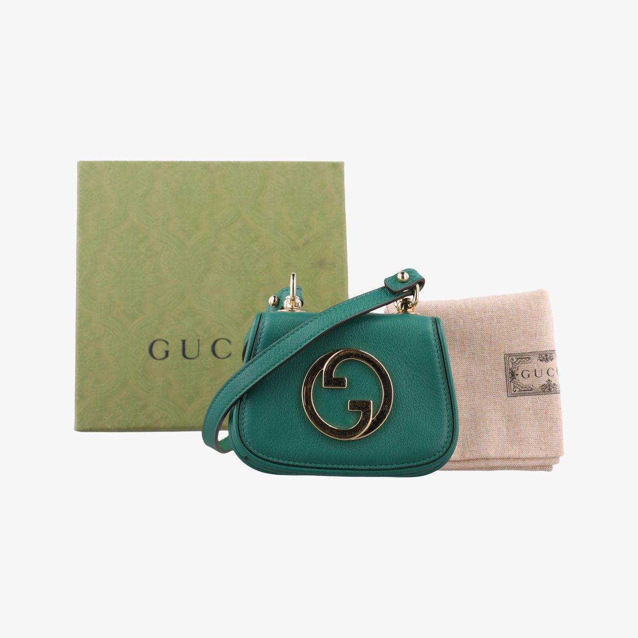 グッチGucciブロンディ グリーン レザー 698635