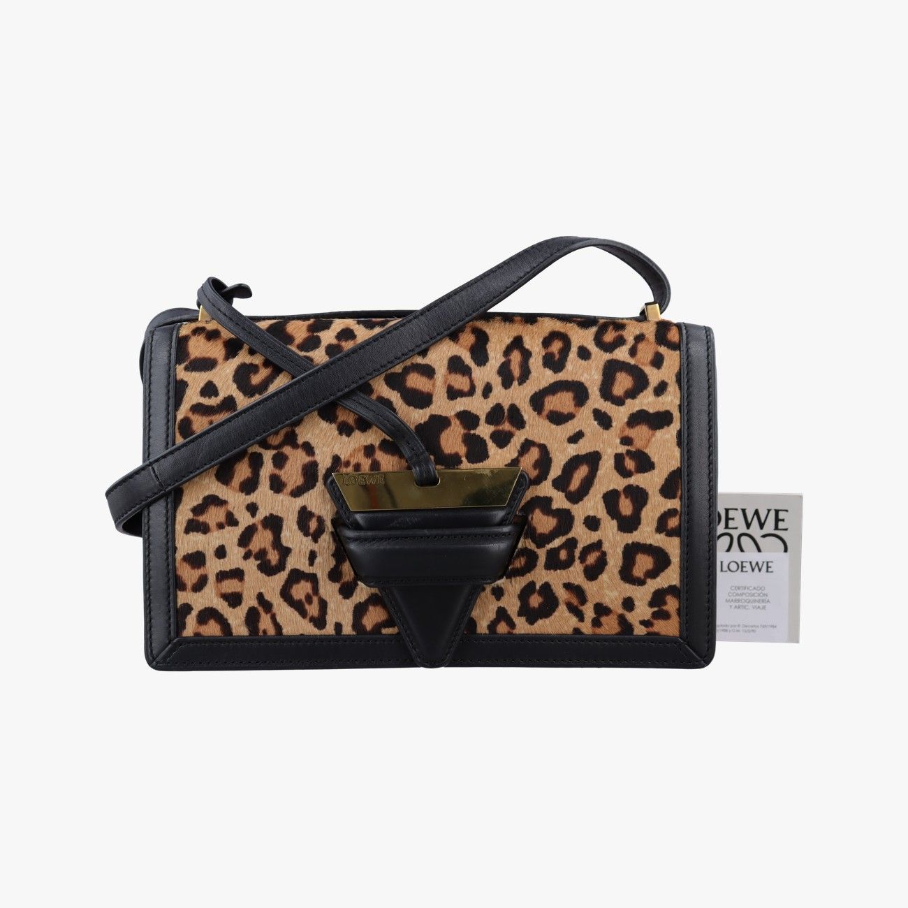 ロエベLoeweバルセロナ ブラウン ハラコ×カーフ 061605