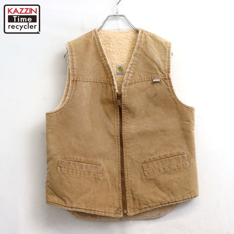 80s USA製 vintage Carhartt 裏地ボア ダック ベスト メンズ Lサイズ