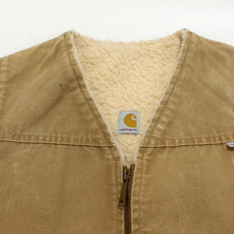 80s USA製 vintage Carhartt 裏地ボア ダック ベスト メンズ Lサイズ