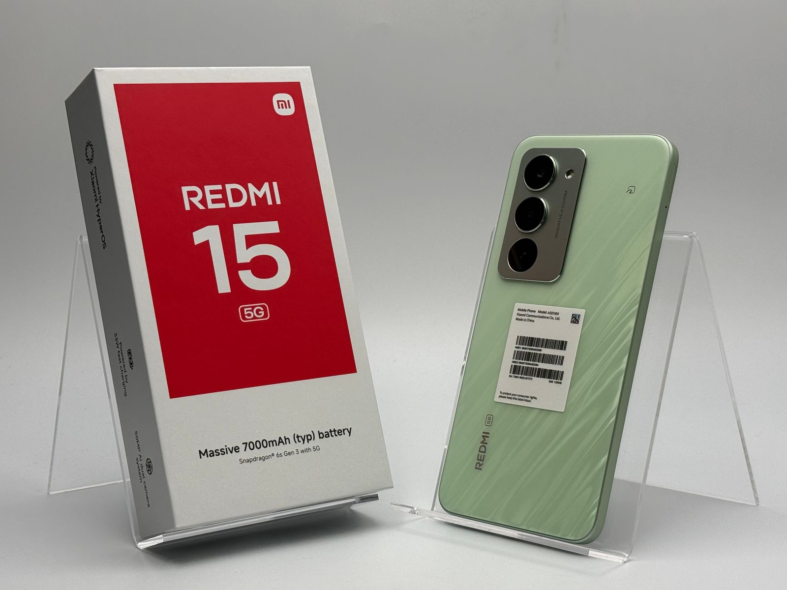 【箱付き中古A】REDMI 15 5G A501XM 128GB リップルグリーン SIMフリー 白ロム
