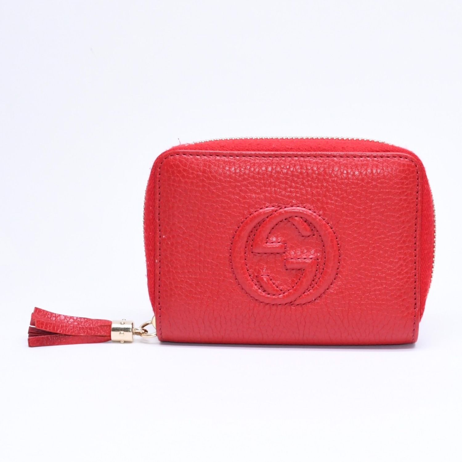 極美品 GUCCI グッチ ソーホー フリンジ コンパクトウォレット コインケース 593209 レザー 中古 4a006096