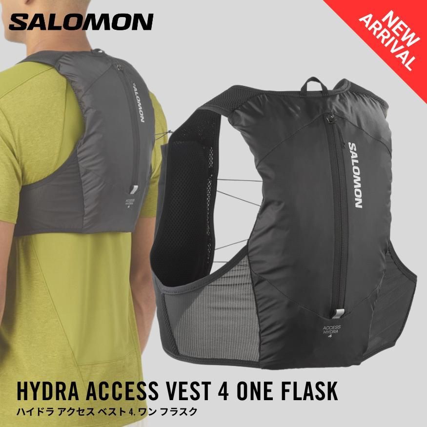 SALOMON サロモン ランニングベスト HYDRA ACCESS 4 ハイドラアクセス ベスト 4L 500ml ソフトフラスク1本付 トレイルランニング マラソン リュック 補給