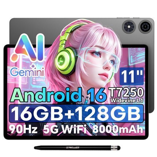 TECLAST P50T Android 16 タブレット 11インチ WiFiモデル 90Hz IPS大画面 T7250 オクタコア 8000mAh