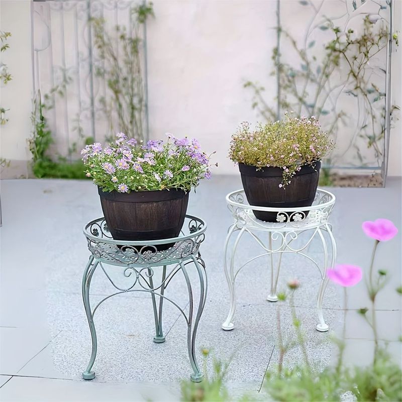 フラワースタンド プランター ポット プランタースタンド 玄関 観葉植物 台 収納 花台 スリム 鉢 フラワー 屋内 オシャレ インテリア 装飾 ヴィンテージ オシャレ ホワイト グリーン 7,496円