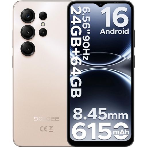 【最新 Andrid 16 スマホ SIMフリー】DOOGEESmart NOTE56X 6.56インチ 90Hz画面 6150mAh 大容量バッテリー 24GB RAM 64GB ROM 2TB拡張可 8コア AI機能 4G LTE