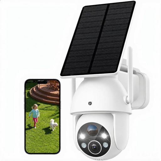 YESKAMOO 一体型と分離型両用 防犯カメラ 屋外 ソーラー 500万画像 5MP ワイヤレス 360度首振り 電源不要 工事不要 PIR人体検知
