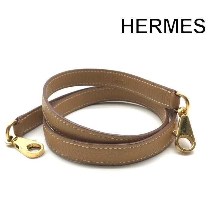 美品 HERMES エルメス ケリー ボリード ライトブラウン レザー トリヨンクレマンス ショルダー ストラップ ゴールド金具 ブランド k7718