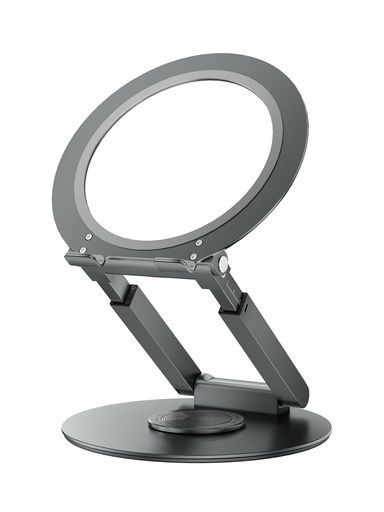 Anifrim 伸縮式ノートパソコンスタンド 360° 回転 高さ & 角度調整可能 エルゴノミック設計 10~17 インチ対応 MacBook Pro/Air・Dell・HP 対応 耐荷重 10kg -グレー (グレー)