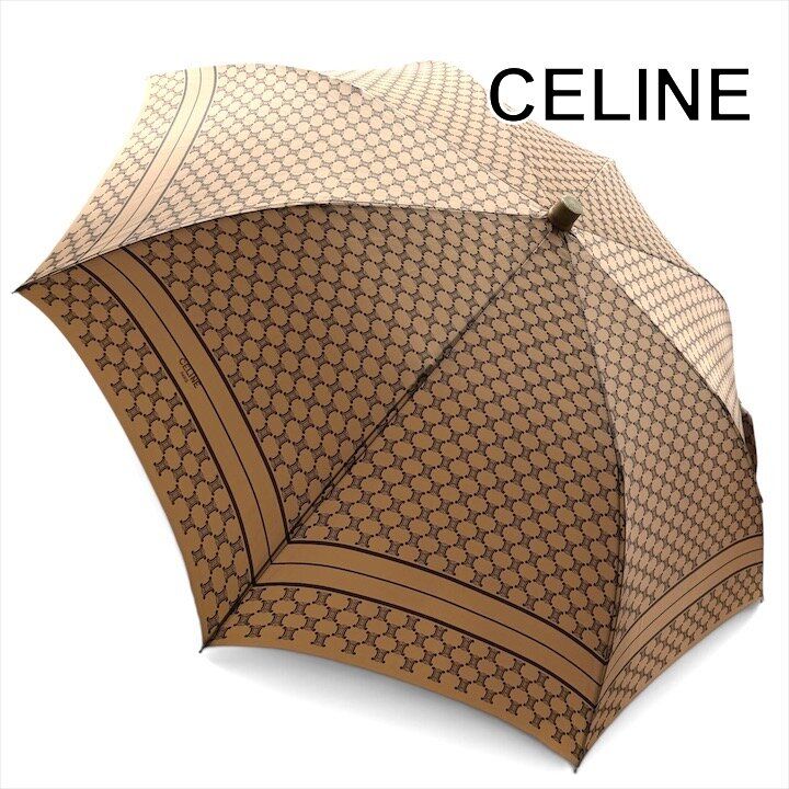 美品 CELINE セリーヌ マカダム柄 傘 晴雨兼用 ヴィンテージ ピンク ベージュ レディース 長傘 総柄 ロゴ おしゃれ 雨傘 r2248 6,262円