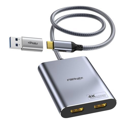 fairikabe DisplayLink USB-C to デュアル HDMIアダプター 4K@60Hz