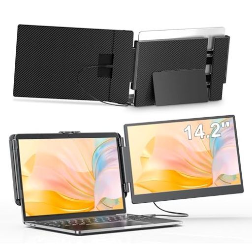 デュアルモニター 14インチ ノートパソコンディスプレイ拡張 1080P FHD ノートパソコンモニター増设 モバイルモニタ 持ち運 USB-C/HDMI ポート付きノートpc 13-17インチ対応