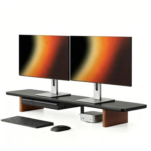 Fenge デスクシェルフ モニター台 卓上 108cm パソコン台 机上台 ブラック&ブラウン 11,005円