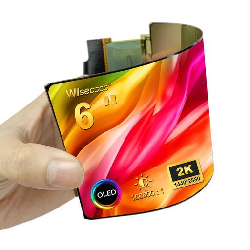 wisecoco 6インチ 2K OLED ディスプレイ フレキシブルモニター 有機EL IPS 2880x1440 フレキシブルスクリーン 折り曲げ可能なスクリーン