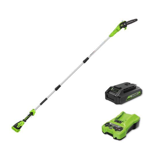Greenworks 24V バッテリーポールソー PS24BA2 2.0Ahバッテリー・充電器付き
