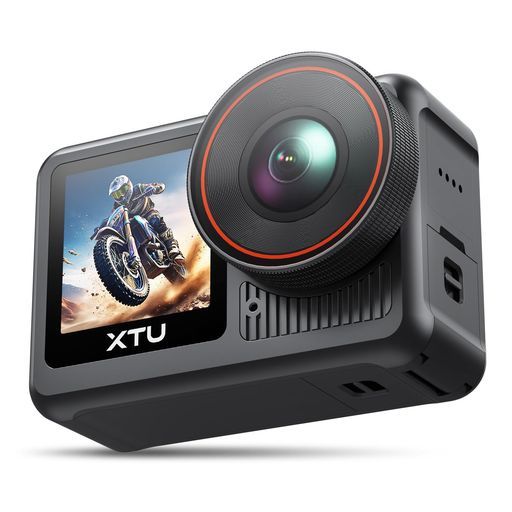 XTU X3 アクションカメラ 6K/30fps 4800万画素 本機防水10m 1/2プライムプライムCMOSセンサーとAmbarella H22チップ搭載SuperSmooth手ぶれ補正4.0 縦向き撮影対応 音声制御 外部マイク対応 5GWiFi