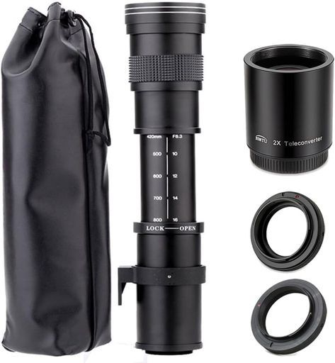 JINTU テレフォトレンズ420-1600mm f8.3ズーム SLRカメラレンズ のために キャノン T7i T6 T6i T6s T7 T8i T3i、T4i、T5、T5i、SL2、SL1 4000D 2000D 80D 90D 5D III 6D