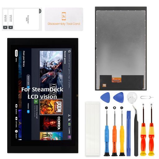 SRJTEK For Steam Deck LCD 2022 交換用ディスプレイ 7.0インチ 光沢/グロッシー 液晶パネル タッチ一体型 画面修理用 64GB 256GB 512GB 対応 スチームデッキ モニター交換 [OLED 7.4インチ非対応]