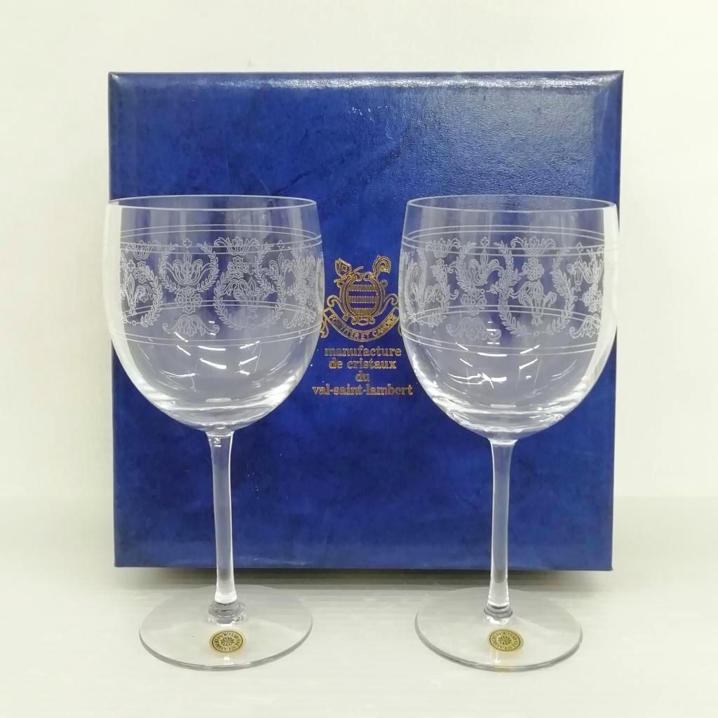 バル サン ランベール Val Saint Lambert クリスタル ワイングラス 2客 2脚 8,658円