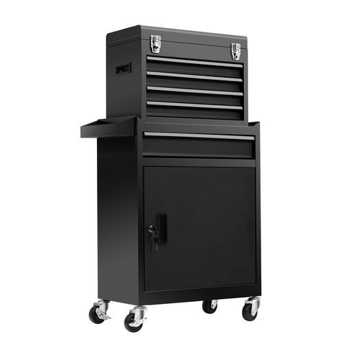 Osleep ツールキャビネット 2in1 ツールワゴン ツールカート工具カート ロールキャビネット ローラーキャビネット ブラック