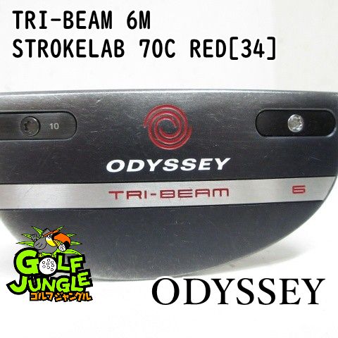 【中古】パター オデッセイ TRI-BEAM 6M STROKELAB 70C RED[34] 3 パター　 スチールカーボンシャフト おすすめ メンズ 右[3998]