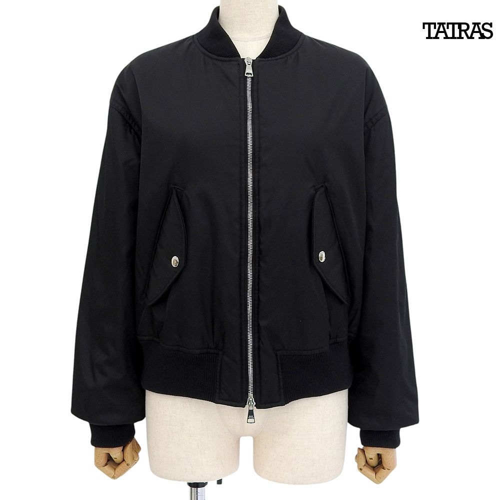 超美品 タトラス TATRAS 2024年 LTME24S4501 オッタモータ MA-1 ブルゾン サイズ3 黒 ブラック 定価74800円 レディース