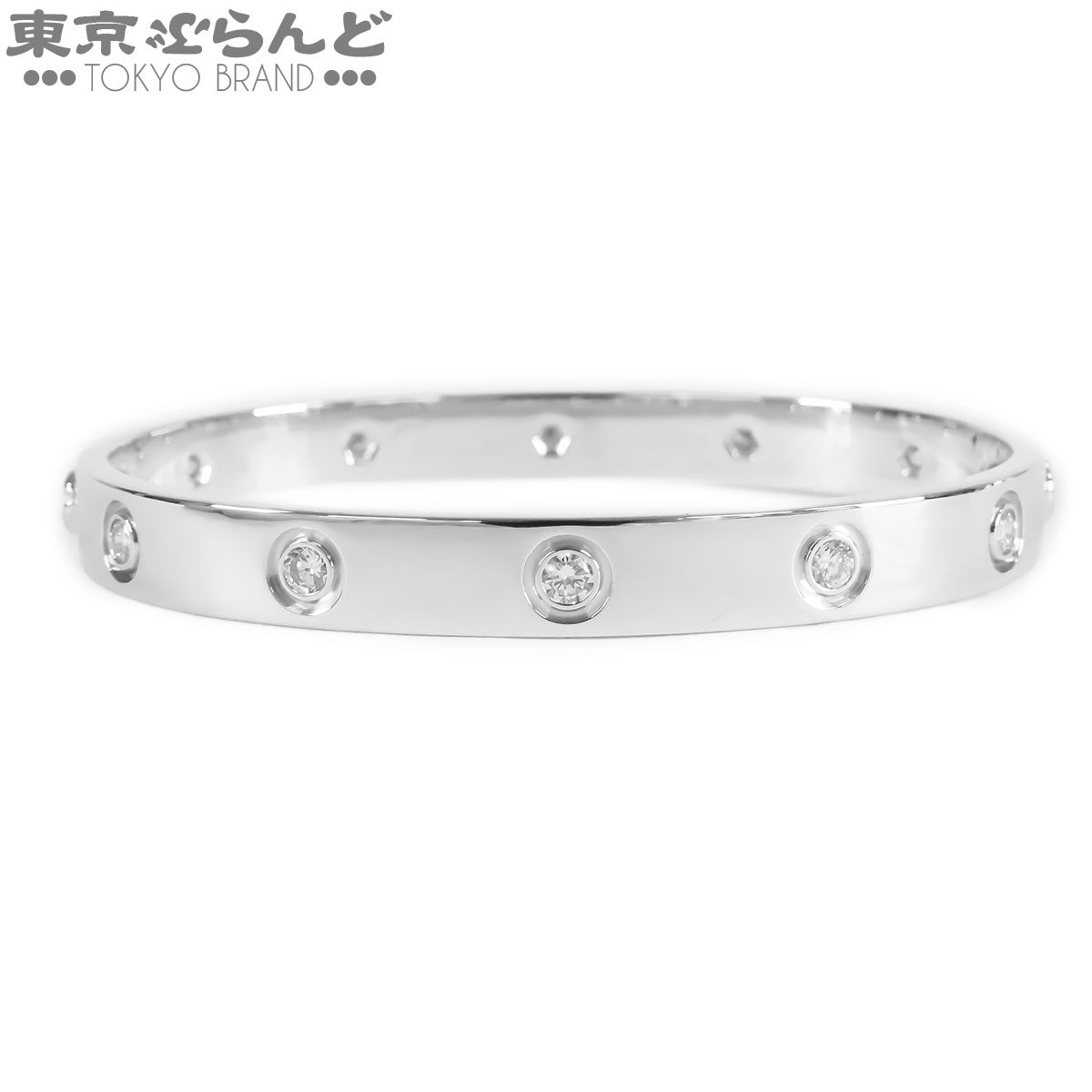 カルティエ CARTIER ラブ ブレスレット B6010916 ホワイトゴールド K18WG ダイヤモンド 10PD フルダイヤ 16 バングル ユニセックス 正規店仕上済 101878193