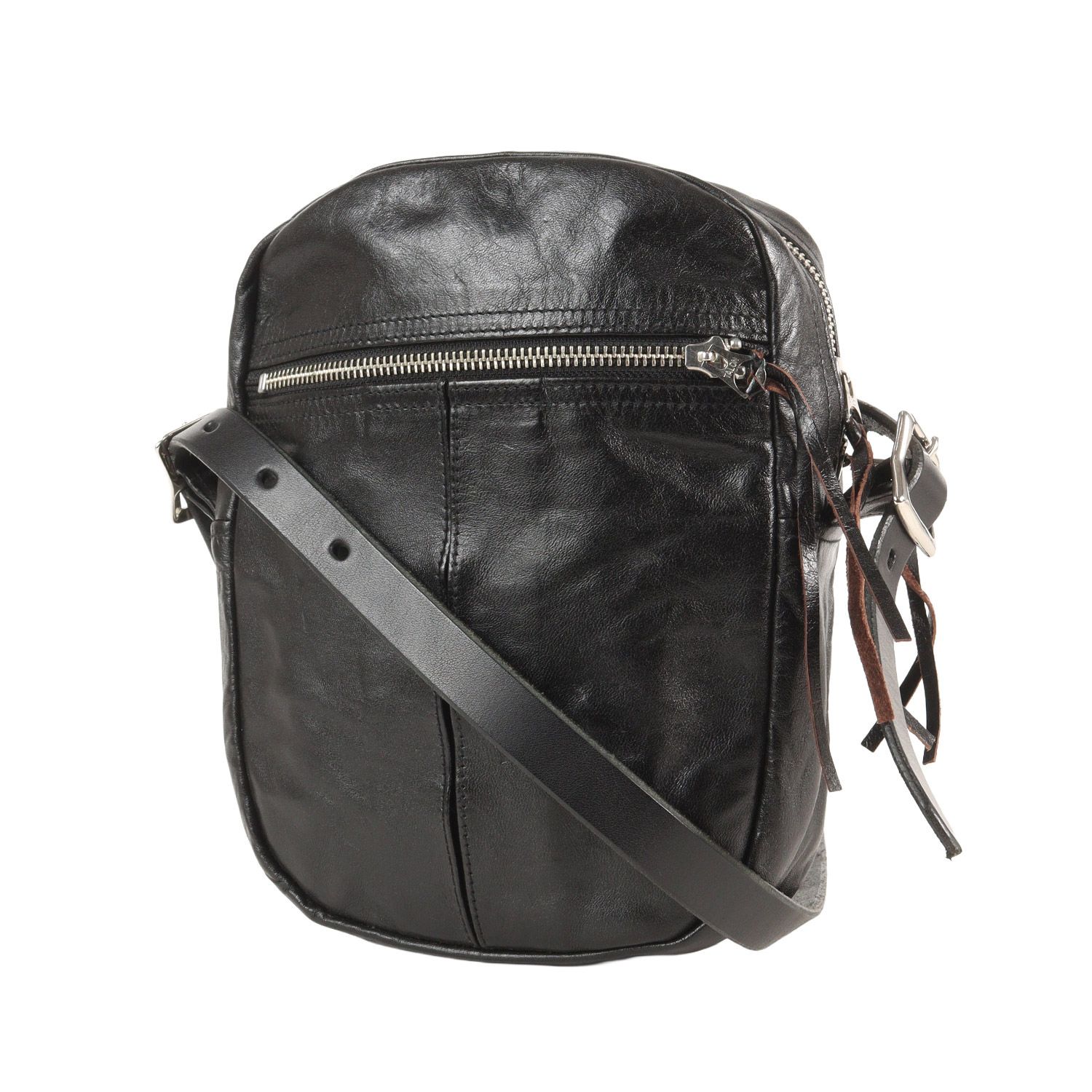 【美品】RAINBOW COUNTRY レインボーカントリー バッグ ブラック 黒 ホースハイドレザー ショルダーバッグ Leather Shoulder Bag ブランド カバン【メンズ】【中古】