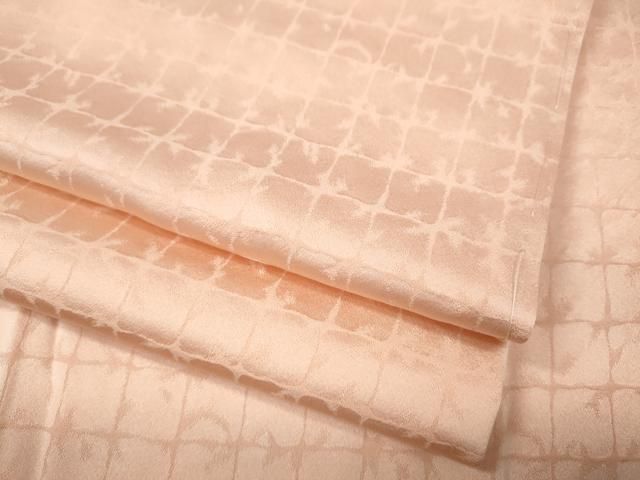 平和屋着物●上質な色無地　格子地紋　水柿色　正絹　逸品　未使用　CABK8180ut 18,720円