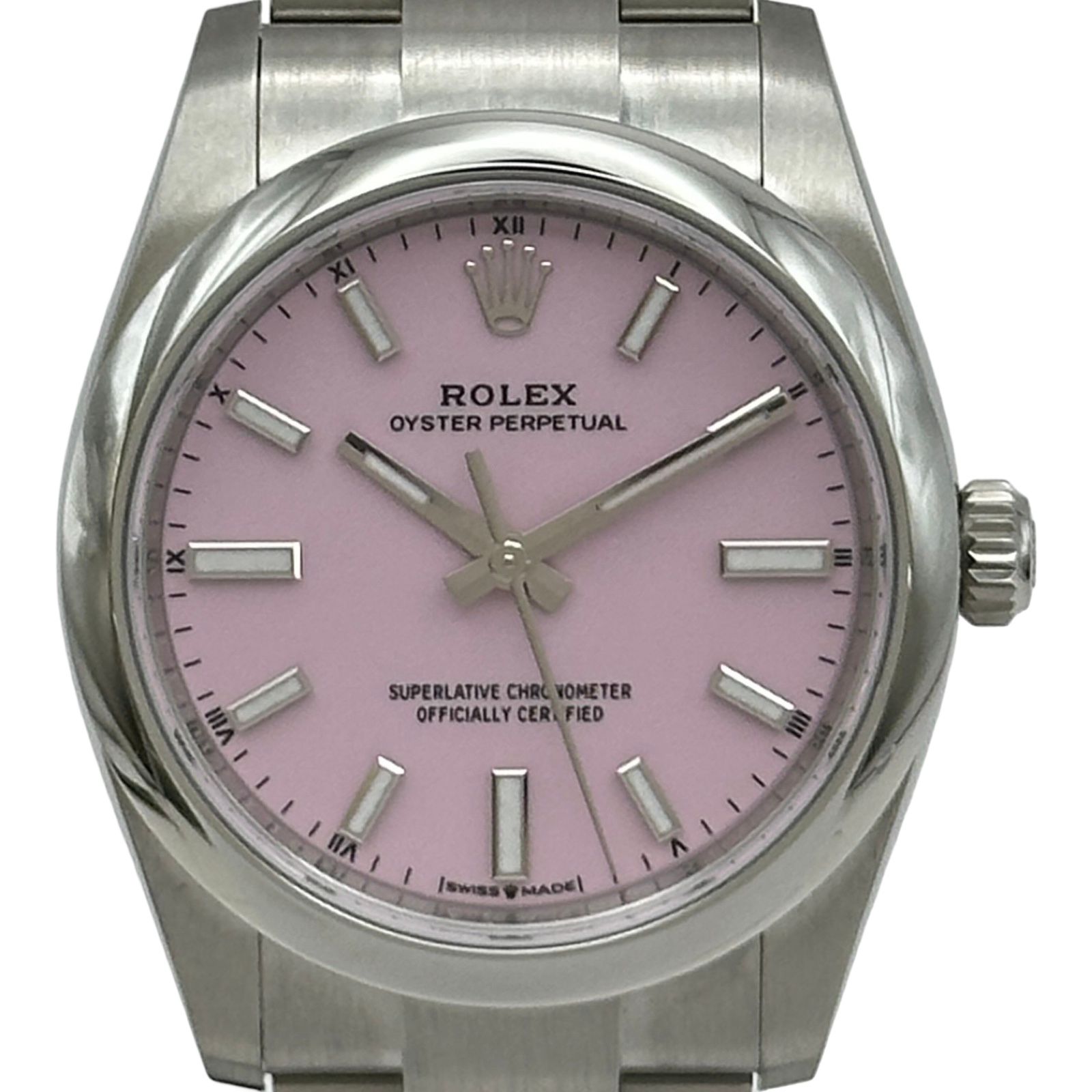ロレックス ROLEX オイスターパーペチュアル34 124200 キャンディーピンク ステンレススチール 自動巻き レディース 腕時計