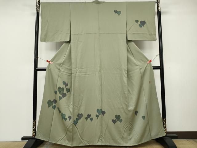 平和屋着物●山岡古都・古都染人　染織美術品　訪問着　舞葉文　正絹　逸品　CABK8184ut