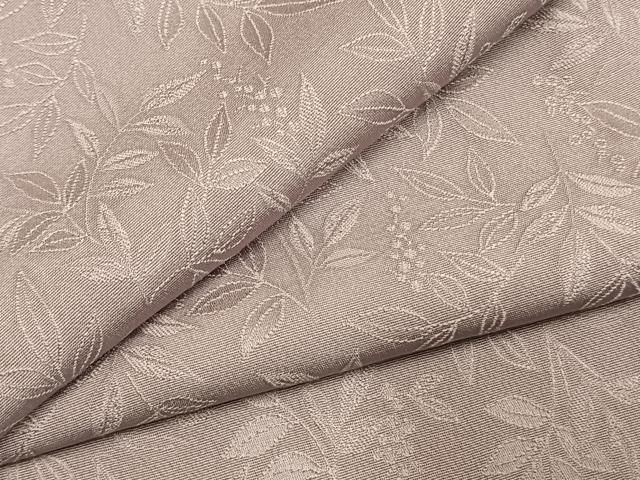 平和屋着物●上質な色無地　南天地紋　梅鼠色　ロング丈　正絹　逸品　AABL3129fy