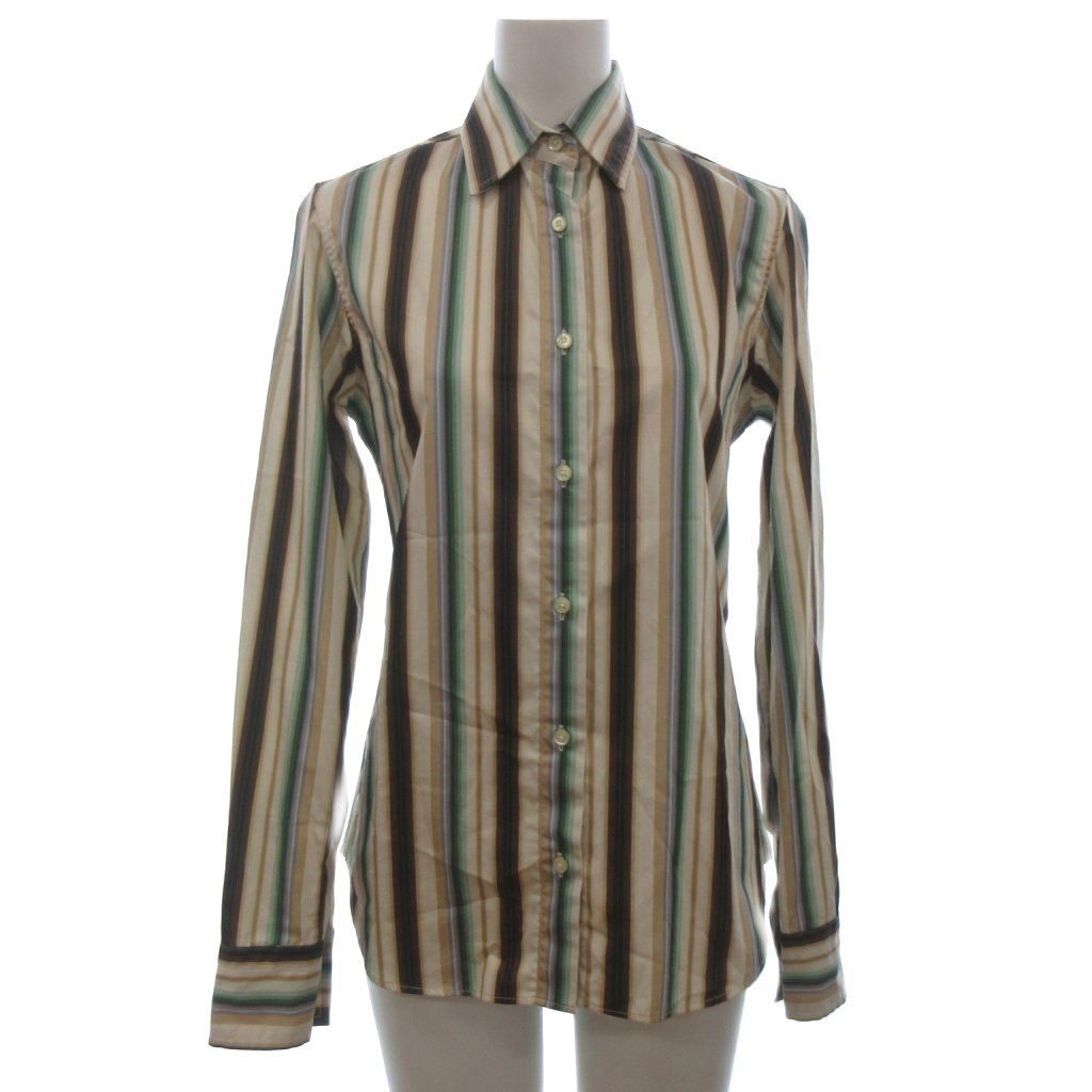 エトロ ETRO ブラウス シャツ 長袖 マルチストライプ ベージュ ブラウン系 38 ■GY09 7,992円