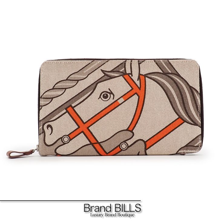 未使用品 HERMES エルメス スティープルGM 長財布 オーガナイザー トワルシェブロン ナイロン レザー ベージュ系 馬 □O刻印 ユニセックス