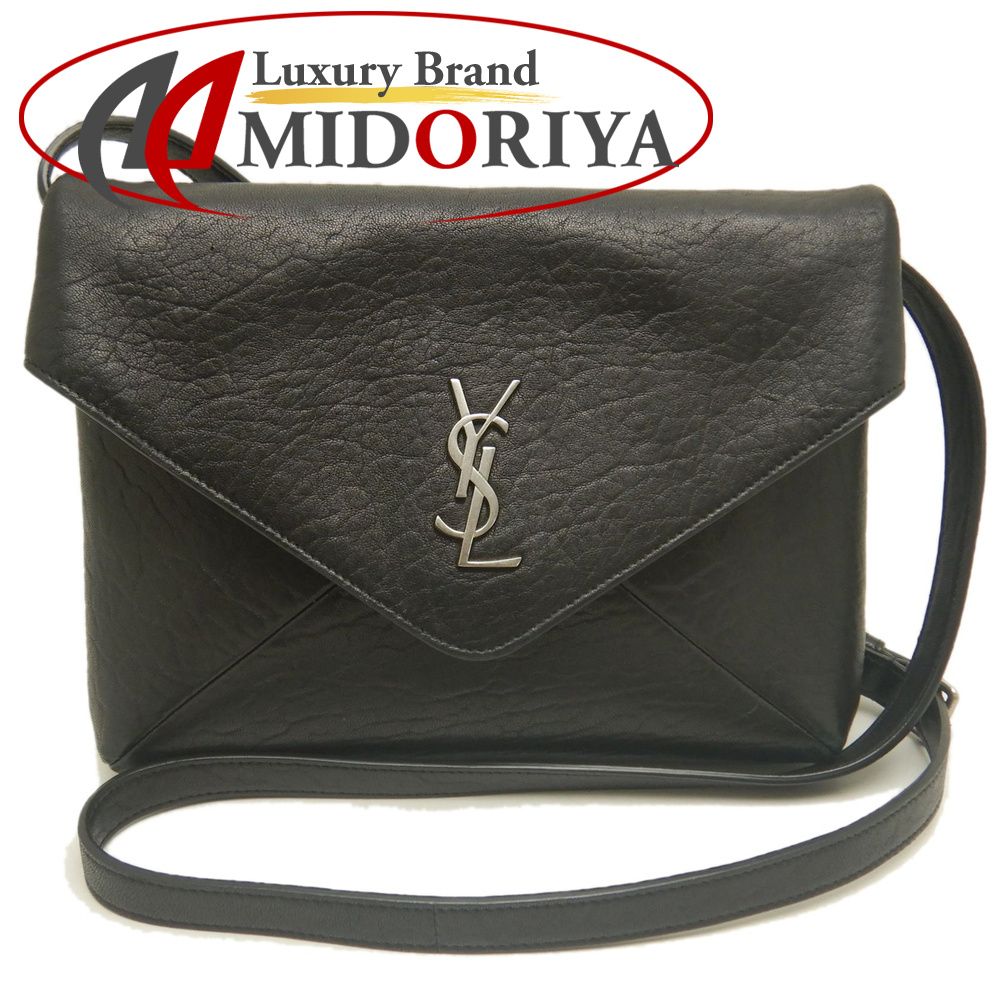 SAINT LAURENT サンローラン カサンドラ エンベロープメッセンジャー 801490-0725 ショルダーバッグ ラムスキン ノワール レディース /254156【中古】