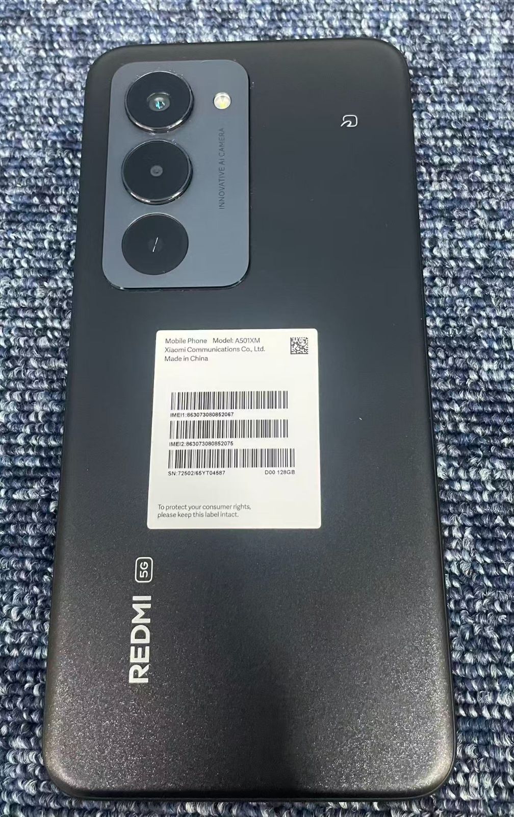 Xiaomi Redmi 15 5G 128GB ミッドナイトブラック SIMフリー A501XM