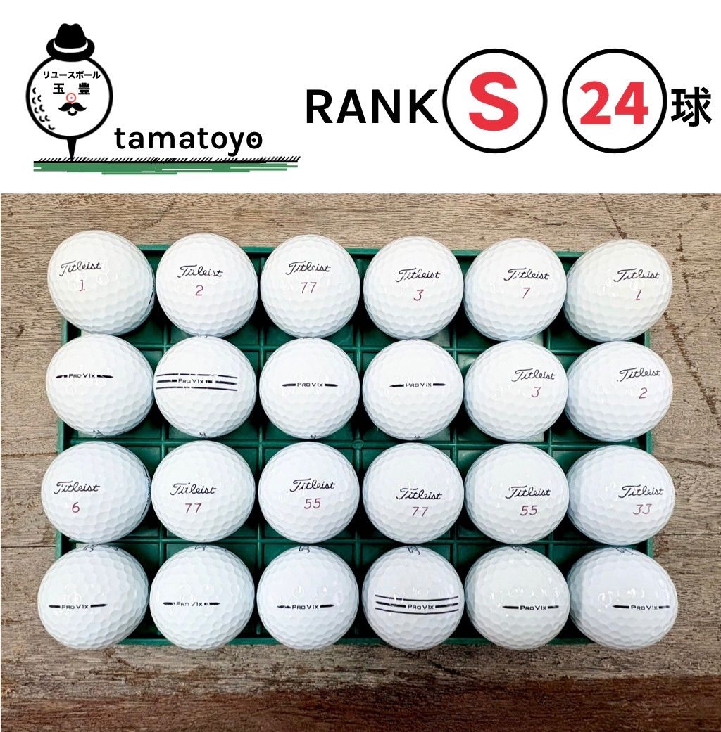 タイトリスト　PRO V1x　2025年モデル　ホワイト　白　24球　Sランク 洗浄済　ロストボール　ゴルフボール 6,840円