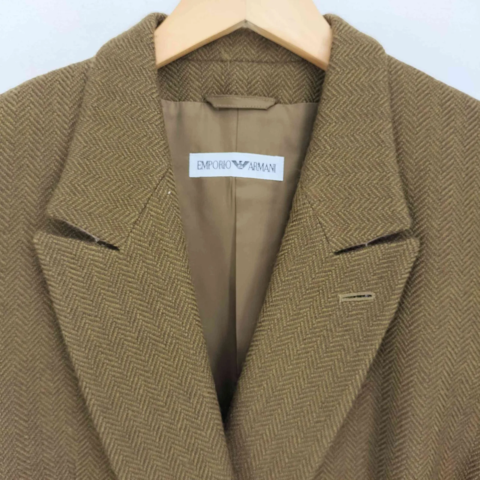 90s EMPORIO ARMANI テーラードジャケット ヘリンボーン ダブル エンポリオアルマーニ EMPORIO ARMANI 90S ヘリンボーン ダブル