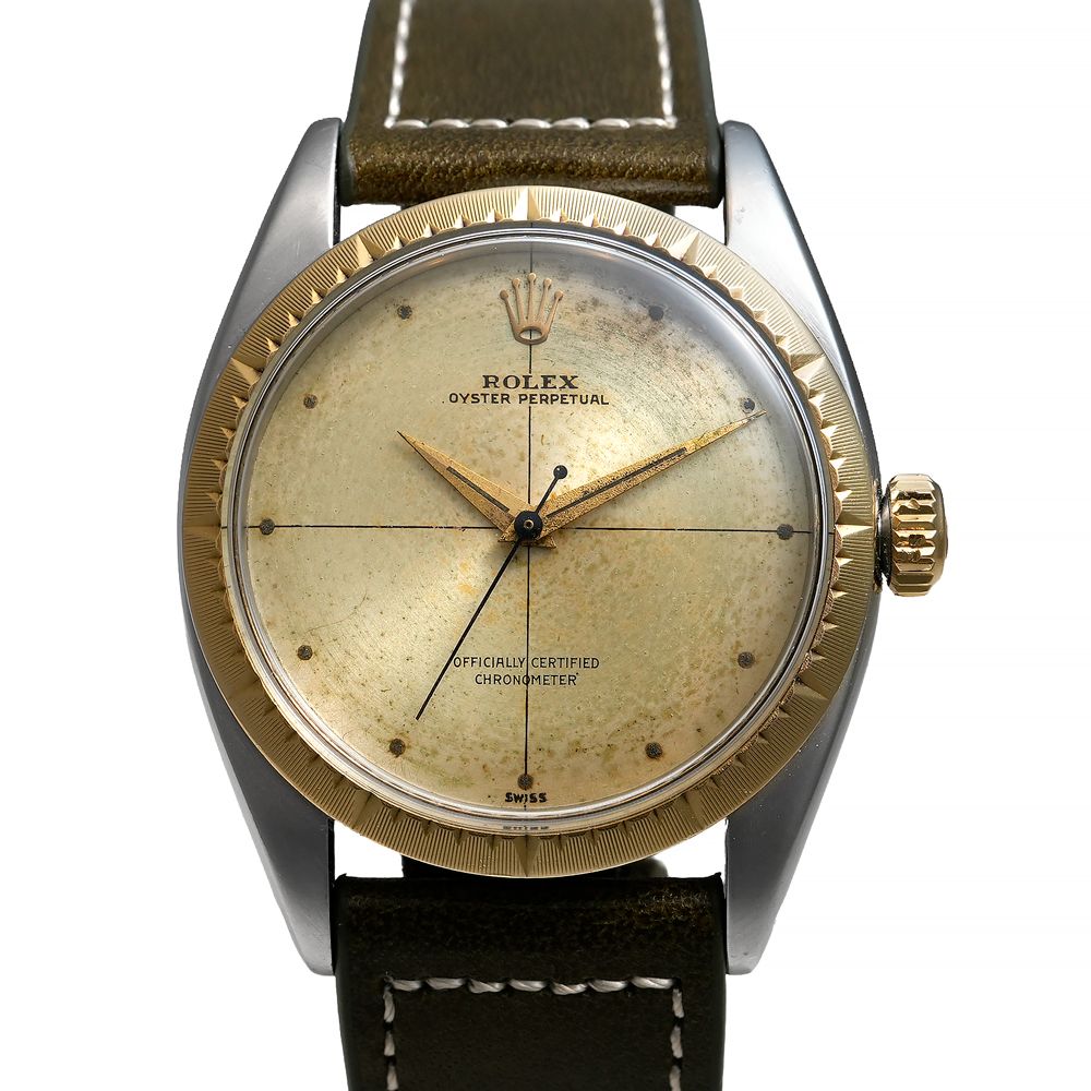 1956年前後 ROLEX オイスターパーペチュアル ゼファー Ref.6582 アンティーク品 シャンパンゴールド メンズ 腕時計