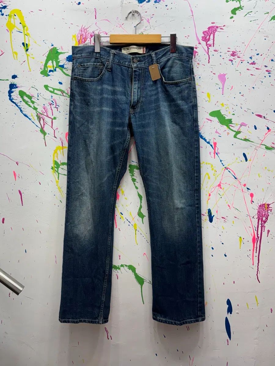 リーバイス 516 スリム ストレート インディゴ デニム パンツ W33 L30