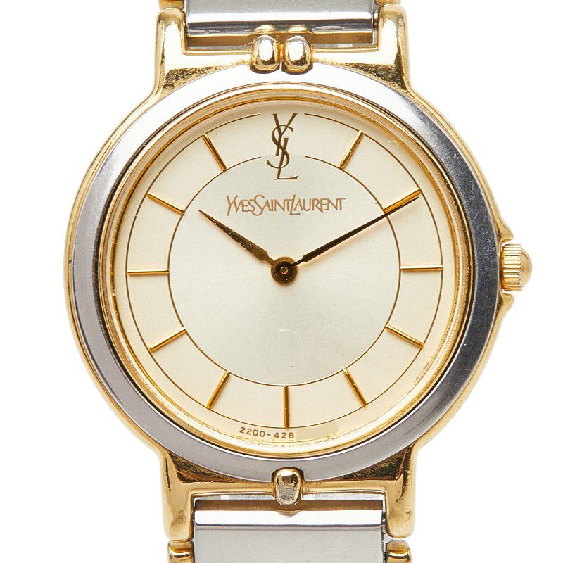サンローラン シチズン製 腕時計 2200-228481 ゴールド シルバー ステンレススチール レディース SAINT LAURENT【1-0281831】