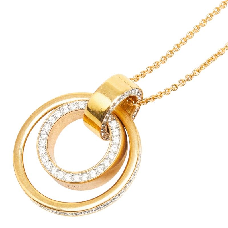 スワロフスキー サークル Circle ペンダント ネックレス ゴールド ラインストーン メッキ レディース SWAROVSKI【1-0282331】