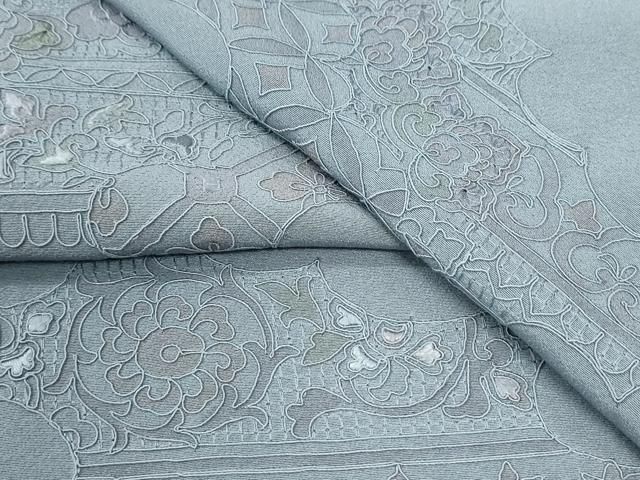 平和屋着物●中国三大刺繍　スワトウ刺繍　総刺繍　訪問着　更紗花唐草文　正絹　逸品　CABK7284yc