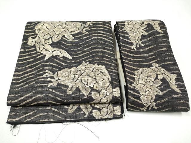平和屋着物▽つけ帯　スリーシーズン　春夏秋　荒磯　金糸　正絹　逸品　CABK5864hy