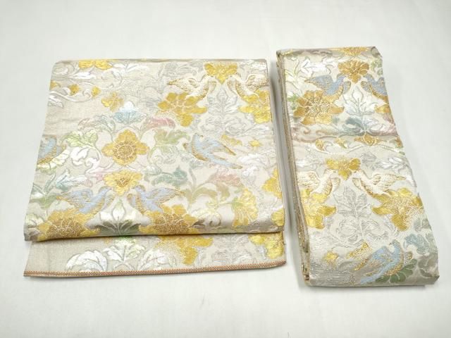 平和屋着物●龍村美術織物　たつむら　つけ帯　金鈿香炉文　金銀糸　正絹　逸品　CABK5866hy