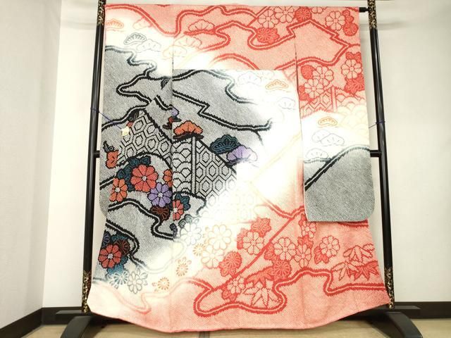 平和屋着物●豪華振袖　総絞り　流水花文　暈し染め　正絹　逸品　AABL0033ck 27,885円
