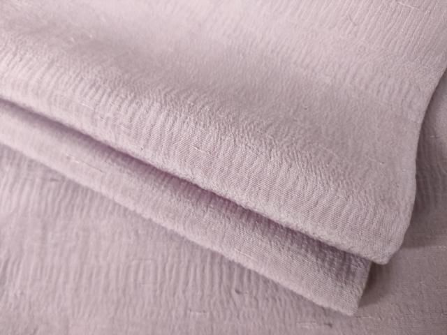 平和屋着物●お召縮緬　色無地　梅鼠色　正絹　逸品　AABK8525ck